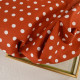 Tissu popeline coton motif Pois blancs fond Terracotta - OEKO TEX