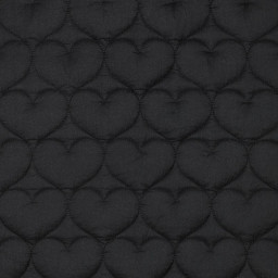 Tissu matelassé Coeurs irisé fond noir
