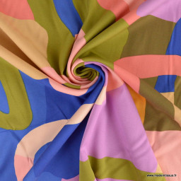 1 coupon de 71cm- Twill Viscose stretch Natural flow bleu - Nerida Hansen