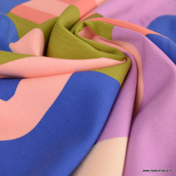 1 coupon de 71cm- Twill Viscose stretch Natural flow bleu - Nerida Hansen