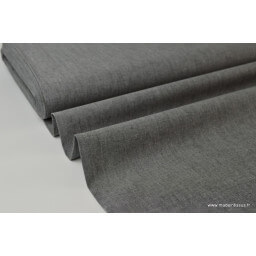 Tissu popeline coton uni tissé teint chambray coloris Noir x1m