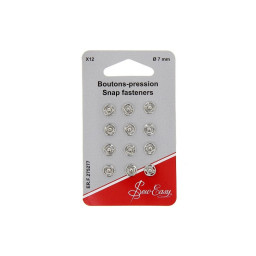 Boutons pressions à coudre 7mm - Argent