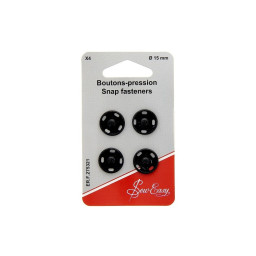 Boutons pressions à coudre 15mm - Noir