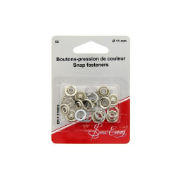 Boutons-pression Blanc à griffes argent Ø 11 mm – Lot de 6
