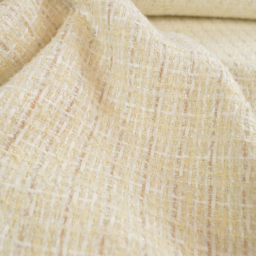 Tissu Tweed Lurex esprit Chanel - blanc cassé