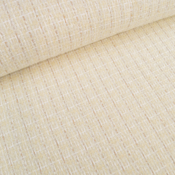 Tissu Tweed Lurex laine esprit Chanel - blanc cassé
