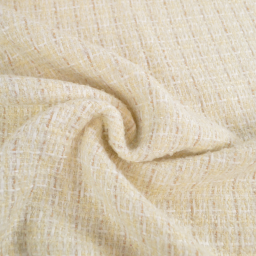 Tissu Tweed Lurex laine esprit Chanel - blanc cassé