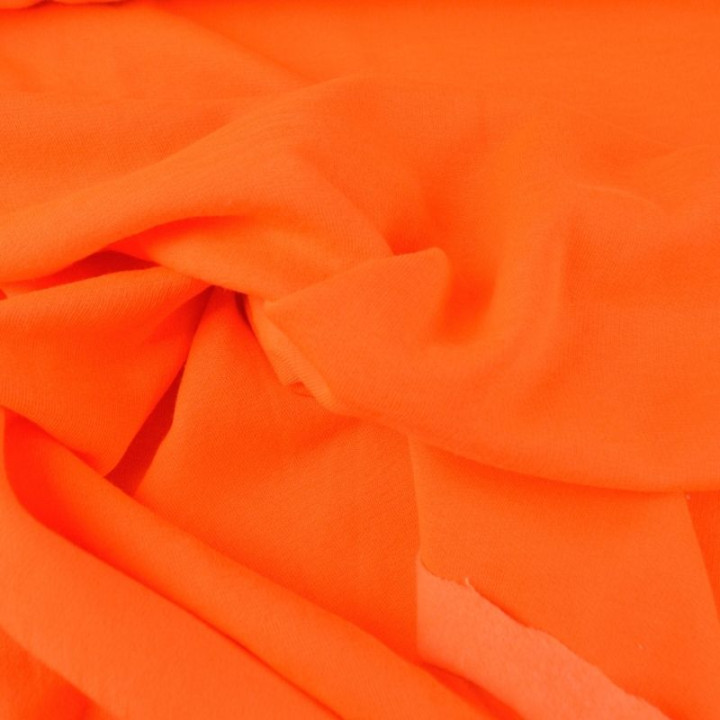 Tissu sweat molleton américain Orange fluo - Largeur 190 cm