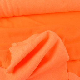 Tissu sweat molleton américain Orange fluo - Largeur 190 cm