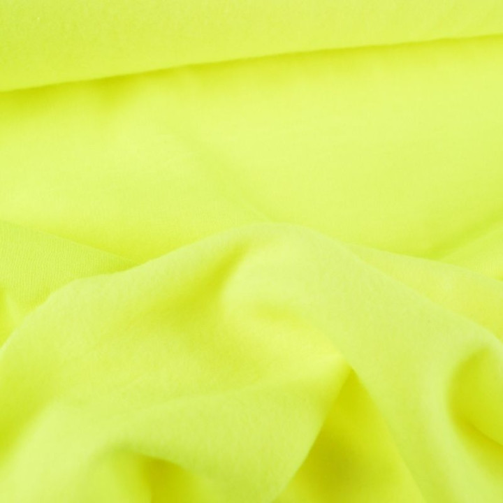 Tissu sweat molleton américain Jaune fluo - Largeur 190 cm