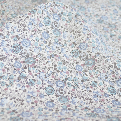 Tissu Liberty Emma et Georgina - bleu gris