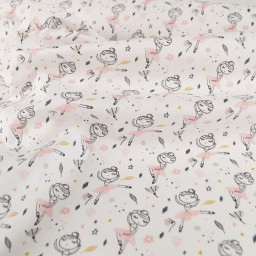 Tissu coton Isadora motif denseuse fond blanc