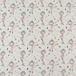 Tissu coton Isadora motif denseuse fond blanc
