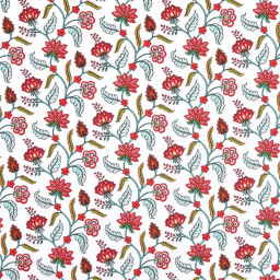 Tissu cretonne coton Persane motifs fleurs - OEKO TEX