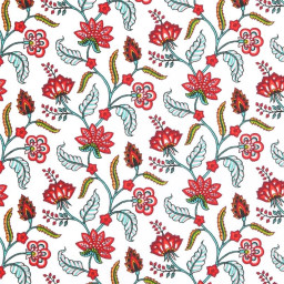 Tissu cretonne coton Persane motifs fleurs - OEKO TEX