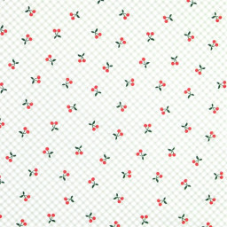 Tissu coton Cherries motif cerises fond vichy vert