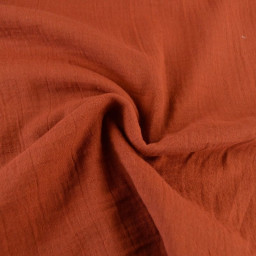 Tissu Double gaze coton coloris Mars - OEKO TEX