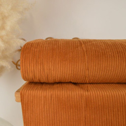 Tissu Velours cotelé grosses côtes Ecureuil - OEKO TEX