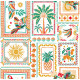 Tissu coton imprimé Bomdia – Motifs tropicaux esprit patchwork Blanc