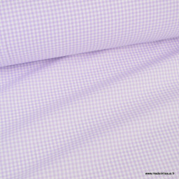 Tissu vichy petits carreaux en Lilas - Oeko tex