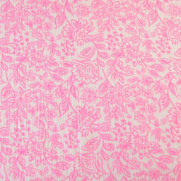 Tissu double gaze Alma motif fleurs roses fond blanc - OEKO TEX