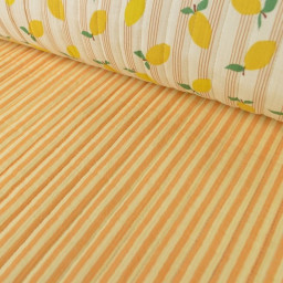 Tissu double gaze matelassé Lime motif citrons