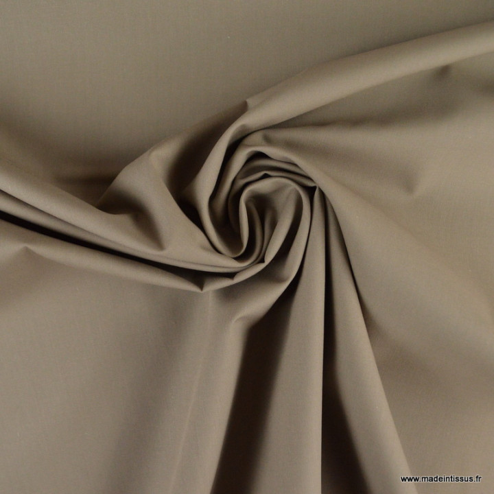 Toile à draps percale grande largeur coton taupe easy care