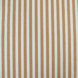 Tissu seersucker à rayures Tom - Menthe et camel
