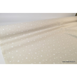 Tissu coton oeko tex imprimé étoiles beige Lin