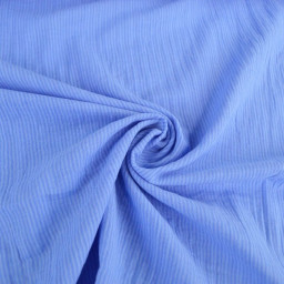 Tissu Double gaze réversible à rayures Bleu et ciel - OEKO TEX