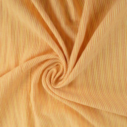 Tissu Double gaze réversible à rayures Lemon et mangue - OEKO TEX