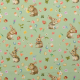 Tissu coton lapins et oeufs de Pâques fond vert