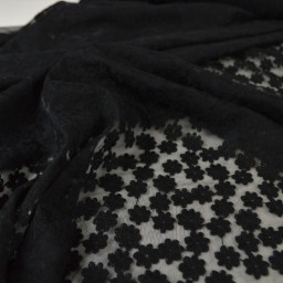 Tulle brodé Izia - Noir