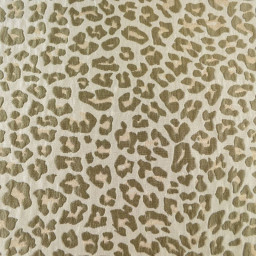 Tissu jacquard Habillement Leopard Lurex beige et vert olive