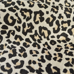 Tissu jacquard Habillement Leopard Lurex beige et Noir