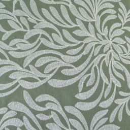 Tissu viscose lin brodé & festonné - Vert