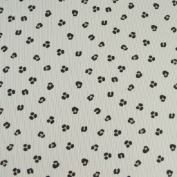 Tissu jersey côtelé motif léopard fond sable