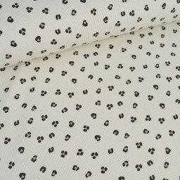 Tissu jersey côtelé motif léopard fond sable