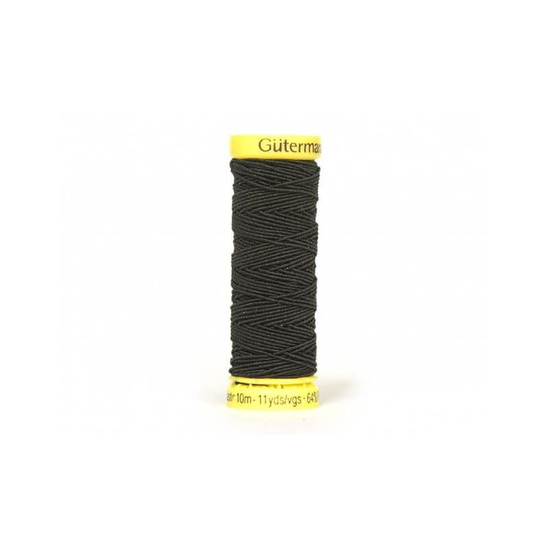 fil élastique Gutermann pour couture, tricot et crochet. noir 4017