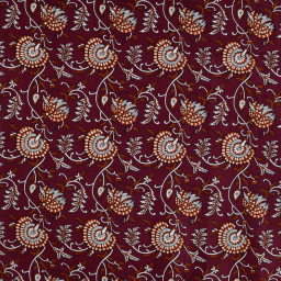 Tissu indien en voile de coton Ishvarin – Motif floral fond Cognac