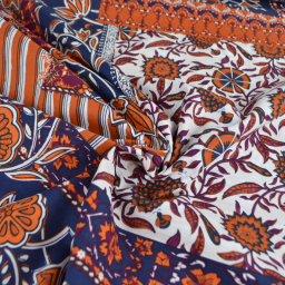 Tissu indien en voile de coton Samarit – Motif Patchwork