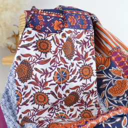 Tissu indien en voile de coton Samarit – Motif Patchwork