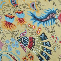 Tissu Indien Block Print Revanth fond beige - kalamkari