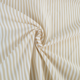 Tissu cretonne coton Edouard à rayures Lin fond ecru - OEKO TEX