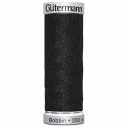 Fil SULKY Bobbin NOIR Gutermann 200 m - N°1005 noir