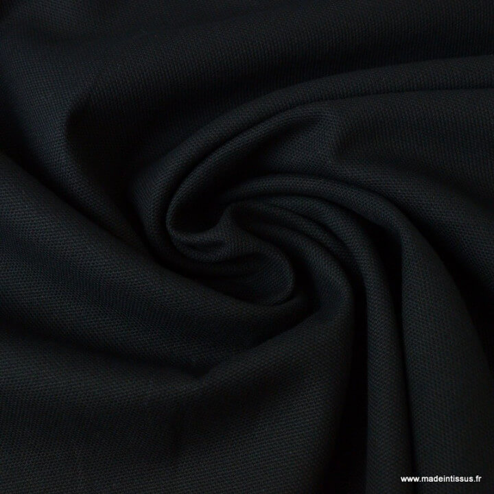 Tissu demi natté coton noir 145cm