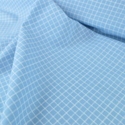 Tissu coton Jules à carreaux coloris bleu et blanc - OEKO TEX