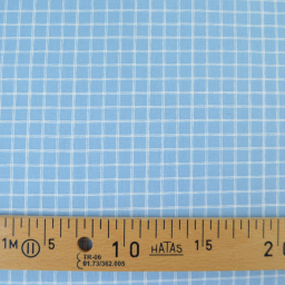 Tissu coton Jules à carreaux coloris bleu et blanc - OEKO TEX