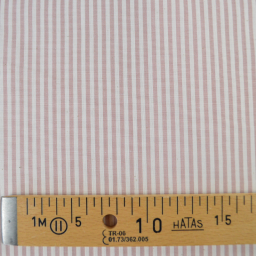 Tissu viscose mélangée à rayures vieux rose et blanc