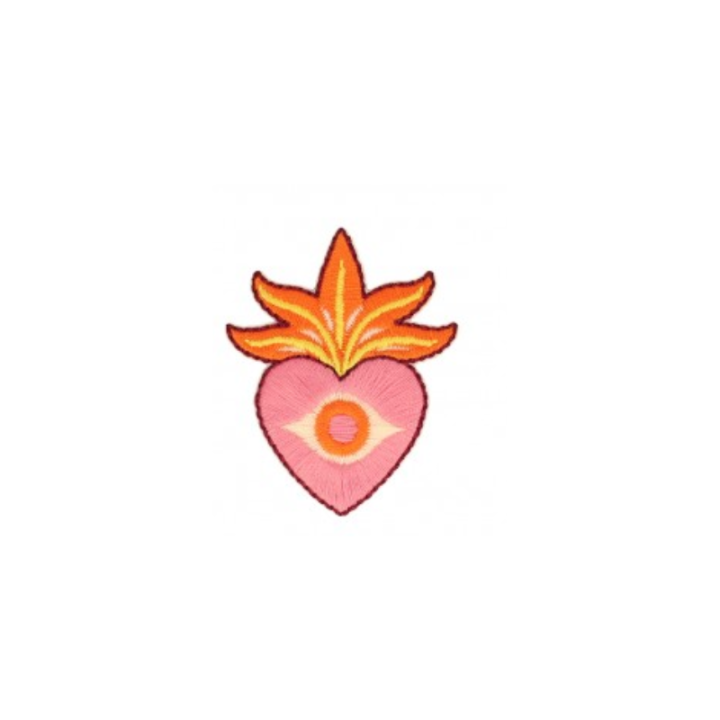 Ecusson thermocollant Coeur Sacré - Rose